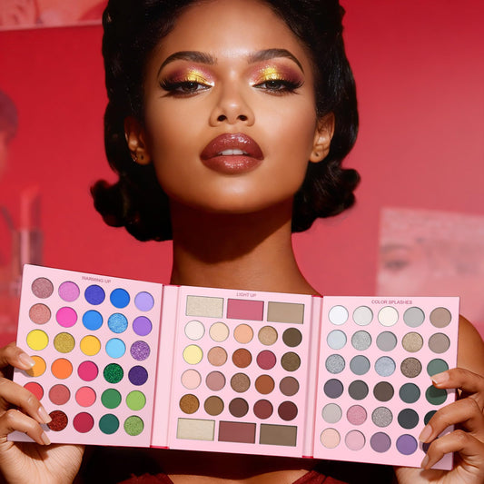 UCANBE 86 Colors Makeup Palette with 15PCS Brushes Set, Matte Glitter Eyeshadow, Highlighter, Blush & Contour All in One – Vibrant, Neutral & Smoky Shades – Valentine’s & Birthday Holiday Gift Set