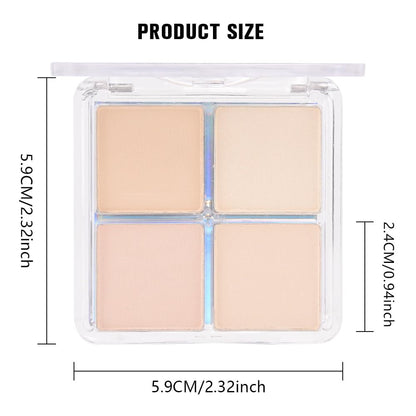 HHLTOH 4 Colors Vanilla Nude Eyeshadow Palette, Light Beige Pink Ivory White Quads, Matte & Shimmer Soft Blendable Eye Shadow, Natural Everyday Makeup for Mature Skin, Vegan, Sombras de Ojos